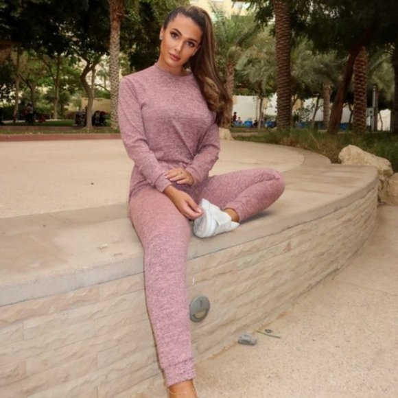 Pink Long Sleeve Top and High Waist Joggers Jogger Pants Two Piece Set - Picture 6 of 14